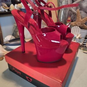 Pleaser Red Platform Heels